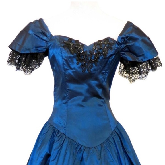 Alfred Angelo Dresses & Skirts - RARE FIND!  Vintage 80s- Prom Dress.  Costume Sapphire-Blue- Alfred Angelo